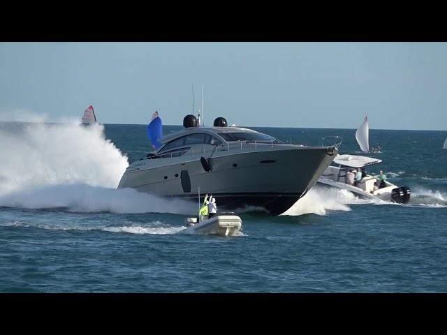 Miami Yachts and Boats - Pershing at full speed - Miami Beach, Fl