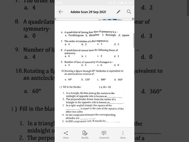 Radhika Town High School Half yearly math paper with solutions