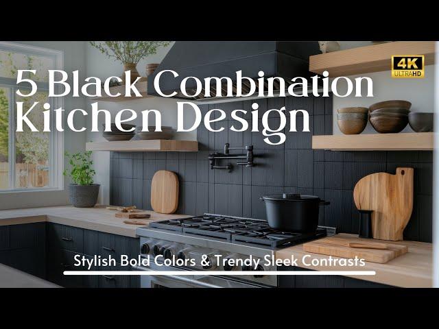 Best 5 Modern Black Kitchen Color Combination Design Idea Stylish Bold Colors, Trendy Sleek Contrast