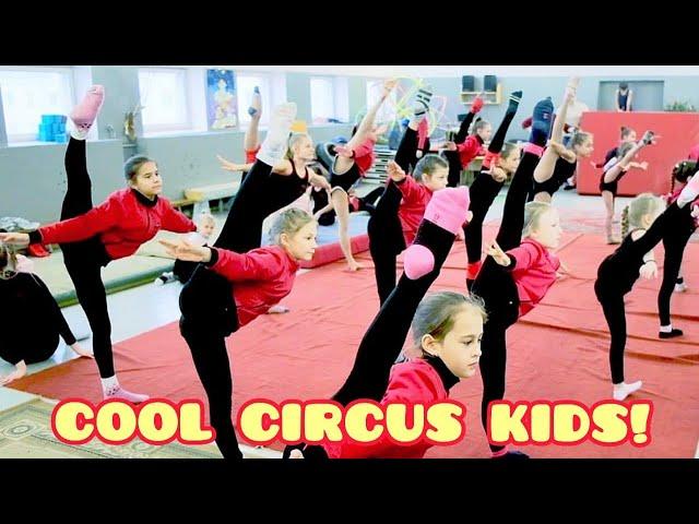 Cool circus kids! Want to see how circus performers are born? Look! Children's circus school.