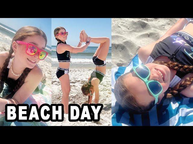 A Day at the Beach1 ~  Using our new *Dikuer Microfiber Oversized Beach Towel* ️