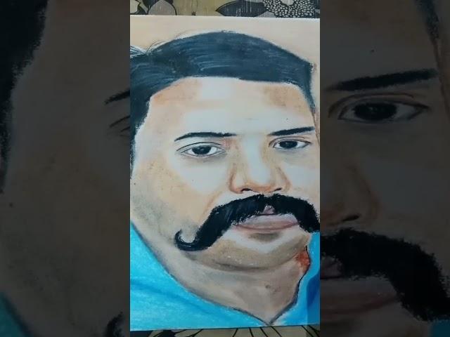 making my dad's portrait with oil pastels #artwork #shorts #viral #youtubeshorts #trending