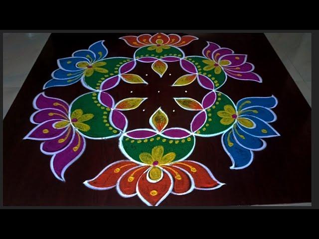 #rangoli #diwali #diwalispecial 🪔 beautiful 5dots diwali diya 🪔 rangolis #rangoli #diwali