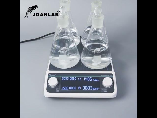 JOANLAB Advanced Four-station, Six-Position Magnetic Stirrer with Hot Plate: Digital Display  Mixer