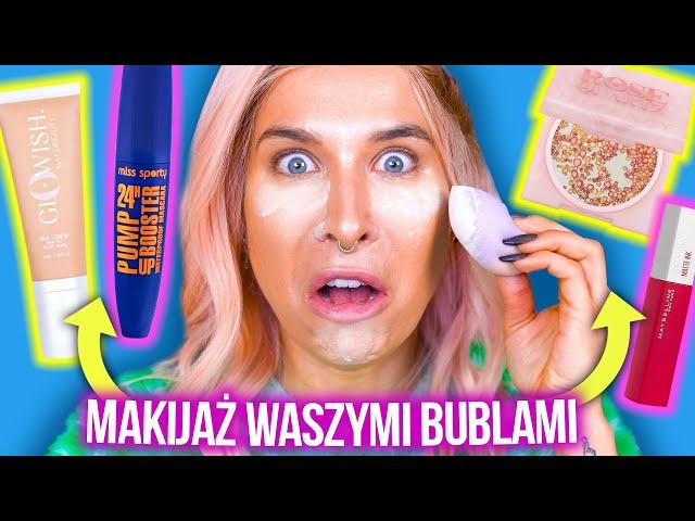  CAŁY MAKIJAŻ BUBLAMI   testuję WASZE najgorsze kosmetyki!  Agnieszka Grzelak Beauty