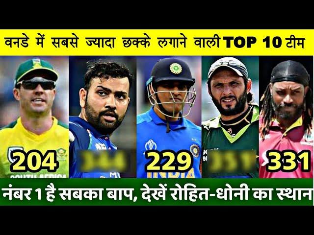 Oneday क्रिकेट में सबसे ज्यादा छक्के जड़ने का वाली टीम।Team Who Hits Most Sixes In ODI Cricket!