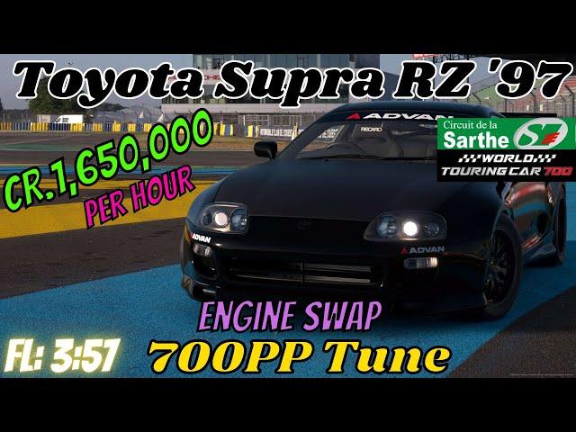 GT7|Engine Swap|Toyota Supra RZ '97|La Sarthe 700pp|1.36 (Requested)