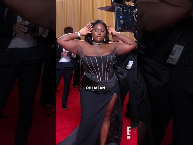 #DanielleBrooks is a natural  in her #oscars #glambot #fashion #shorts