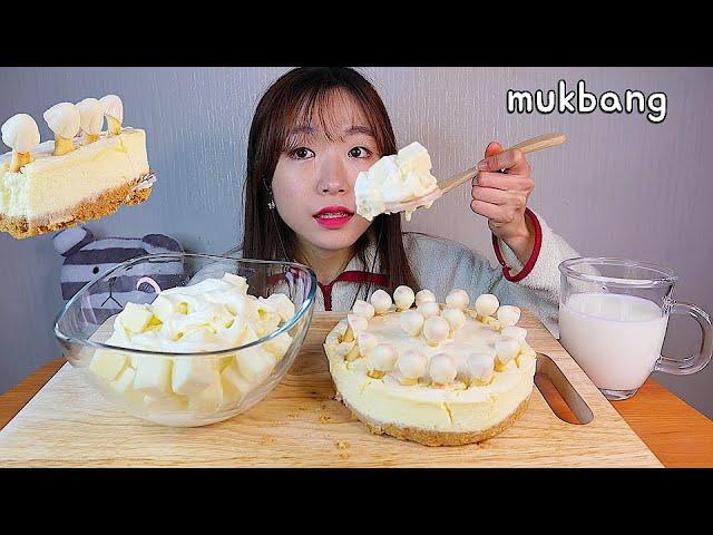 MUKBANG 치즈케이크와 필라델피아 큐브를 그릭요거트에 듬뿍 디저트 먹방 PHILADELPHIA CHEESE CAKE WITH YOGURT Dessert asmr チーズケーキ