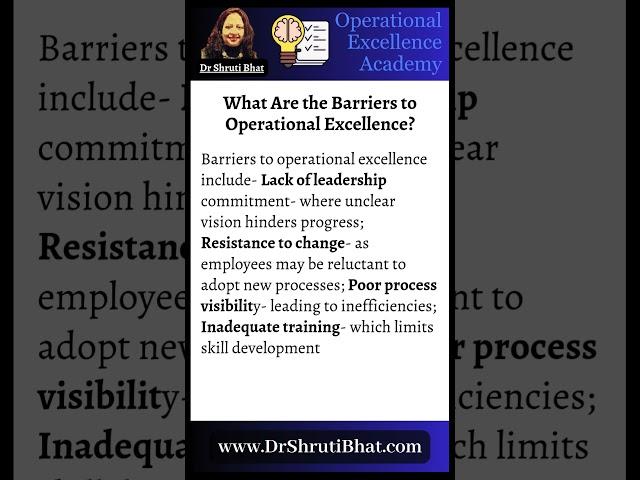 What Are the Barriers to Operational Excellence? | Barriers to operational excellence.