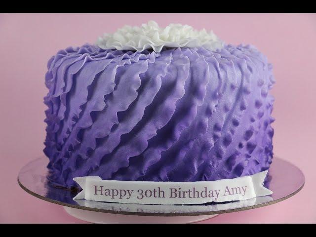 Purple Fondant Ruffle Cake- Rosie's Dessert Spot