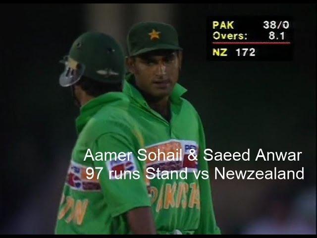 Aamer Sohail & Saeed Anwar 97 Runs Stand vs New Zealand Game 11 @ Mandela Trophy 1994-95