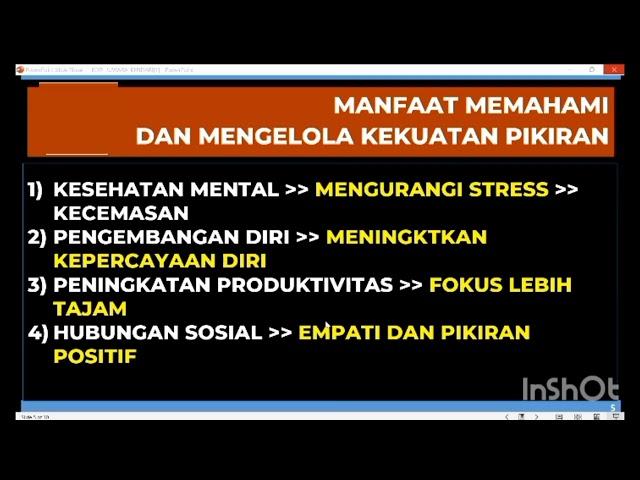 PRINSIP DASAR KEKUATAN PIKIRAN|| Coach Yajid Pandeglang