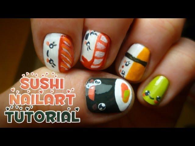 Tutorial: How to make sushi nail art - entry for luckycharms2407 nailart contest