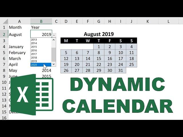 How to make a dynamic calendar in excel