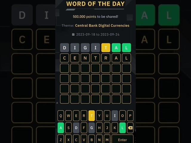 Central Bank Digital Currencies | WODL | Binance | Word of the day | 2023-09-18 to 2023-09-24