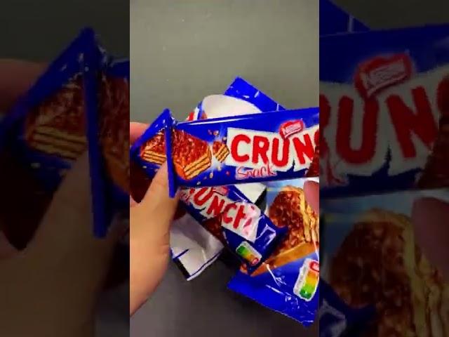 Nestle Crunch Snack Chocolate Wafer Bars Unpacking