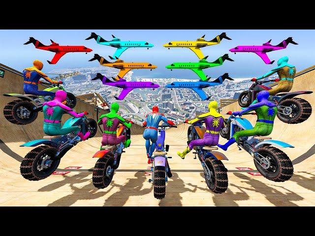 Rainbow Spiderman vs Longest Ramp in GTA 5 - Jumping from Highest in GTA 5 #1