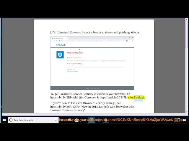 [FYI] Emsisoft Browser Security blocks malware and phishing attacks.