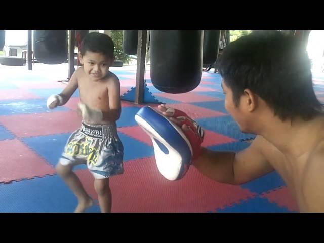 4 year old muay Thai fighter in Phuket,Thailand