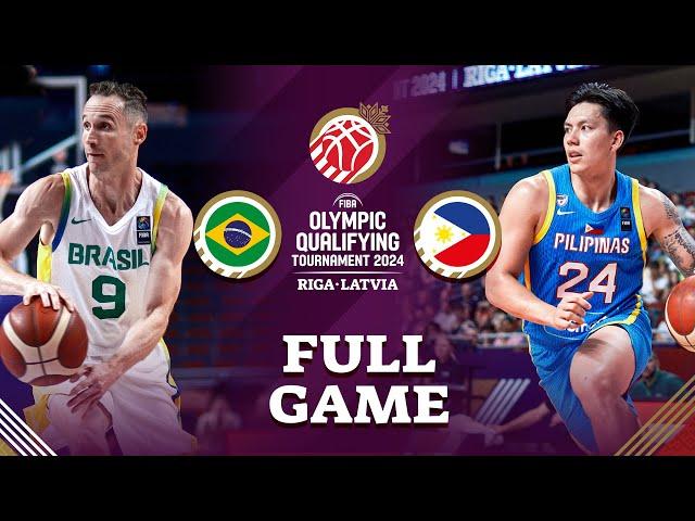 Brazil v Philippines | Full Basketball Game | FIBA Olympic Qualifying Tournament  2024 - Latvia