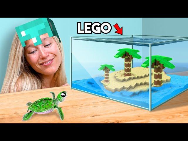 I Built LEGO Minecraft for a Real Turtle