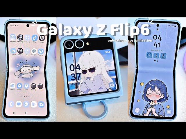 Samsung Galaxy Z Flip6   | ️ Aesthetic unboxing  & Customization ️ (ASMR)