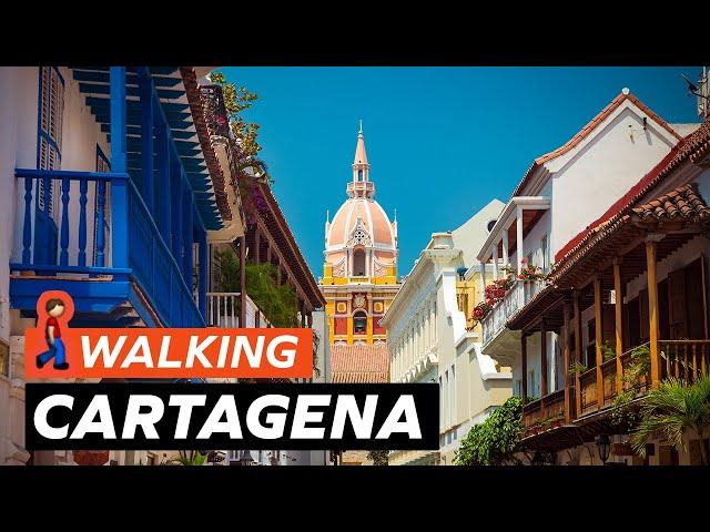 ⁴ᴷ Walk the World | COLOMBIA | CARTAGENA: Immersive Walk of Old Walled City | Narrated