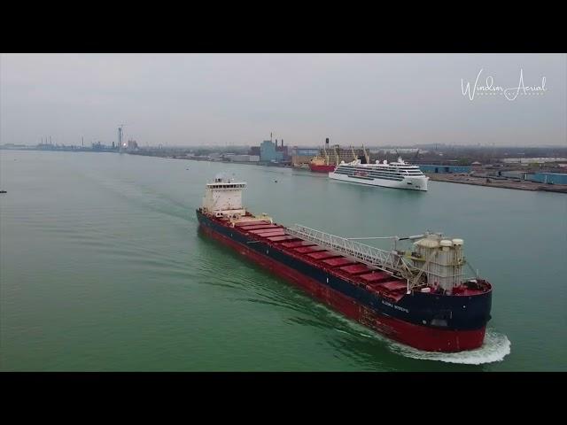 VIKING OCTANTIS MAIDEN VOYAGE THROUGH THE GREAT LAKES by Windsor Aerial Drone Photography