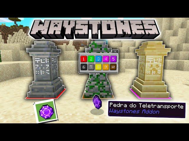 Waystone Addon - O MELHOR ADDON DA PEDRA DE TELETRANSPORTE PARA SEU MCPE 1.17!