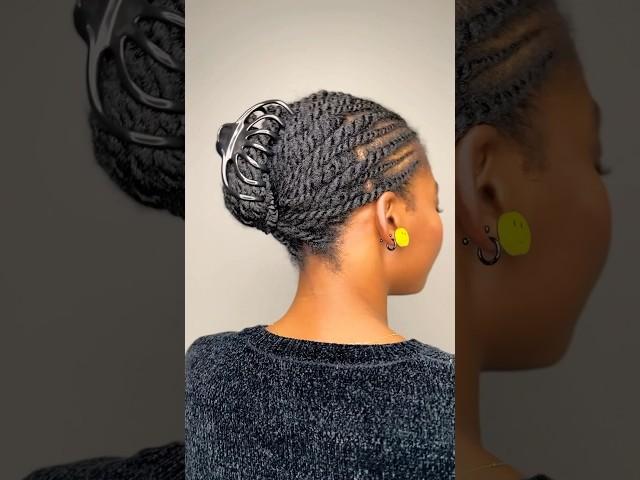 #howto do flat twists with two strand twists. Simple protective style #khadijahwithah #4chair