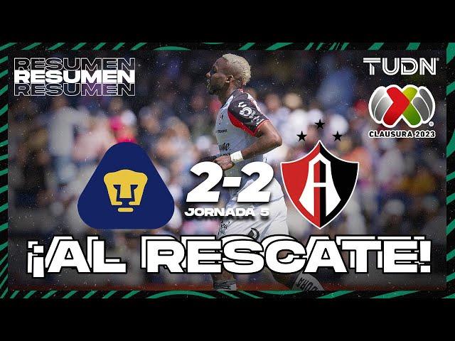 Resumen y goles | Pumas 2-2 Atlas | Liga Mx - CL2023 J5 | TUDN