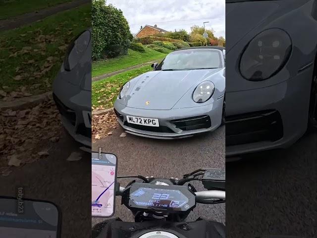 Motorbike Smashes Into Porsche! 