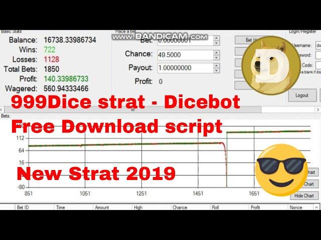 999dice.com script v5 playing -  dicebot script - Free download