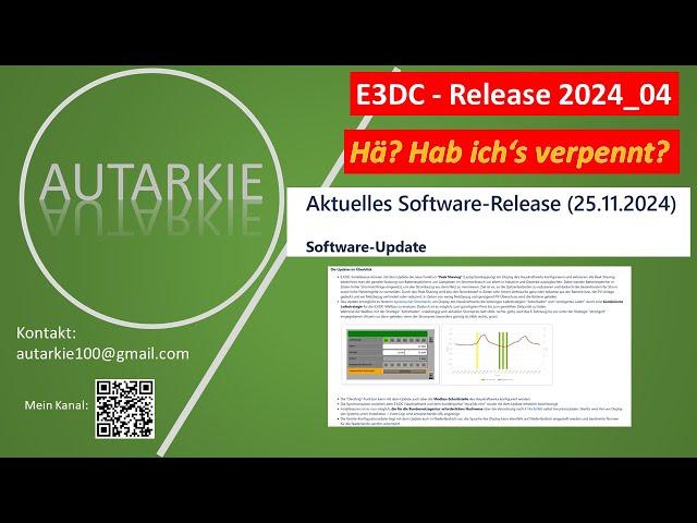 E3DC Software Release 2024_04 - Hab ich es echt verpasst? Autarkie - Folge 398