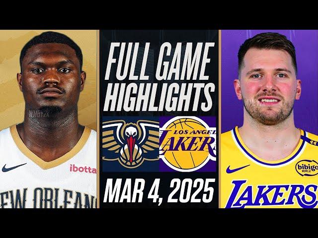 PELICANS vs LAKERS FULL GAME HIGHLIGHTS MARCH 4, 2025 NBA FULL GAME HIGHLIGHTS TODAY 2K25