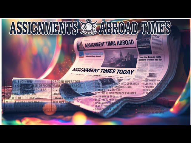 Assignment Abroad Times Today 1/3/2025 || jobs seekers for foreign countries ||