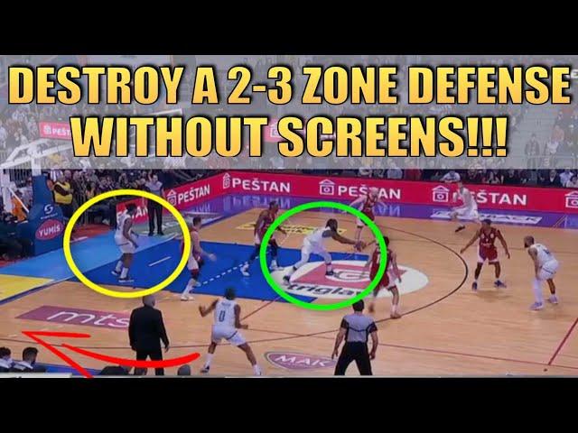 How to DESTROY a 2-3 ZONE DEFENSE without Screens! - Basketball Breakdown Concepts