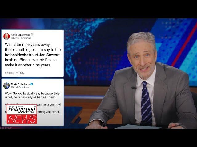 Jon Stewart Shrugs Off 'Daily Show' Backlash About Joe Biden | THR News