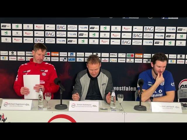 Pressekonferenz nach dem 16. Spieltag: ASVHamm-Westfalen gegen TV Großwall