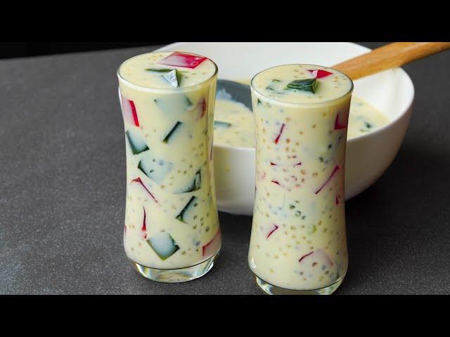 Custard Sharbat Recipe | Iftar Special Milk Sharbat | Custard Milk & Sago Drink Recipe | N'Oven