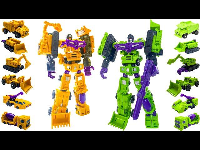 Transformers Construction Deformation Toy Green Yellow - Stopmotion Rescue OPTIMUS Tobot Carbot Lego