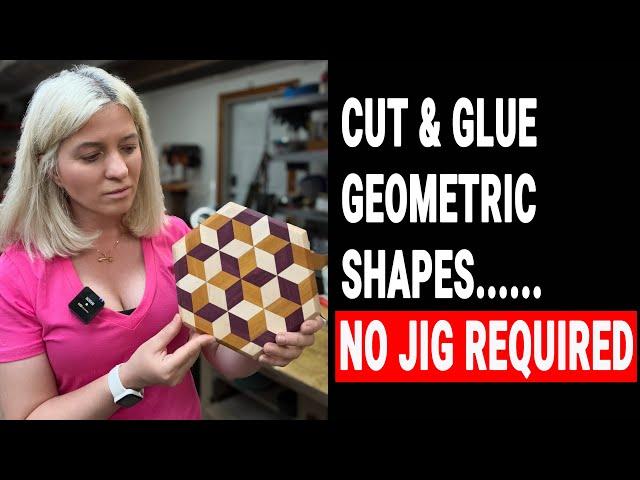 How to cut and glue geometric wood shapes . Mosaic style cutting boards, tables, trivets, boxes