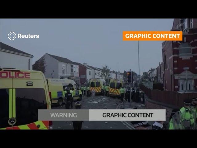 GRAPHIC WARNING: Violent clashes with UK police after young girls killed | REUTERS