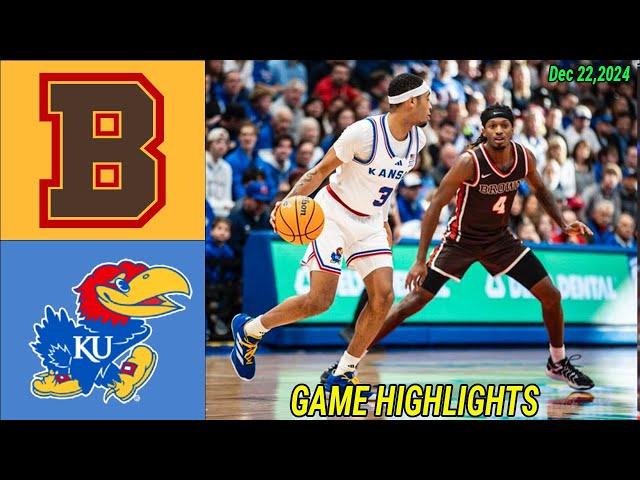 #8 Kansas Jayhawks Vs Brown Bears Game Highlights  Men's College Basketball | Dec 22,2024