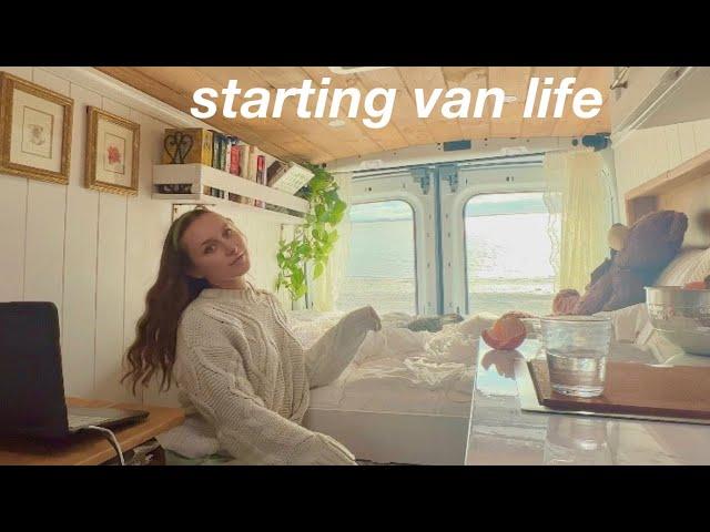 FIRST NIGHT OF VAN LIFE! (ups and downs…) | solo female van life