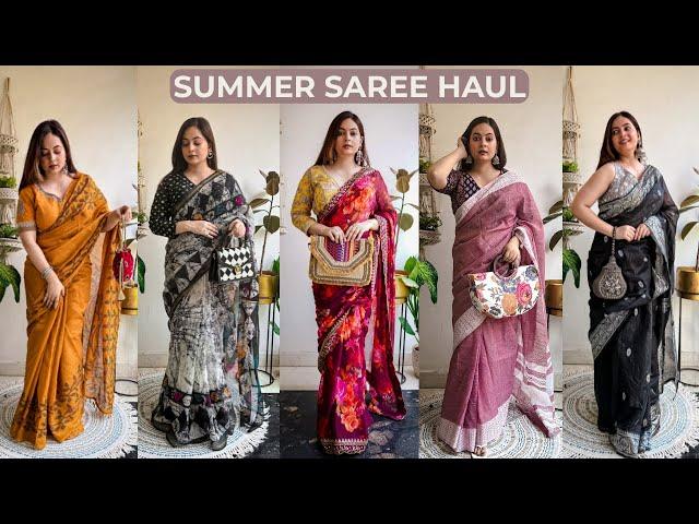 Amazon Affordable Saree Haul for Summer starting ₹ 369 | Cotton Party Wear Sarees | Mahima Giri