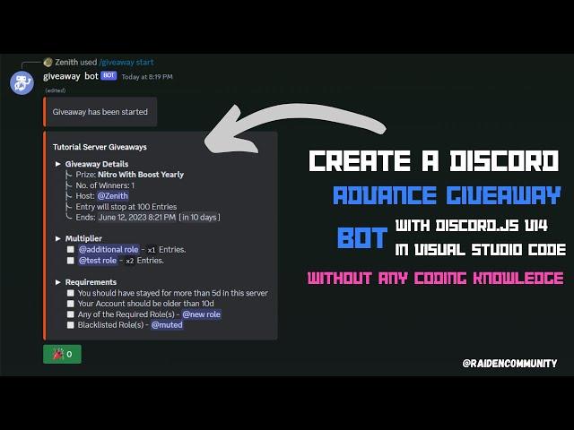 Advance Giveaway Bot in DiscordJS v14