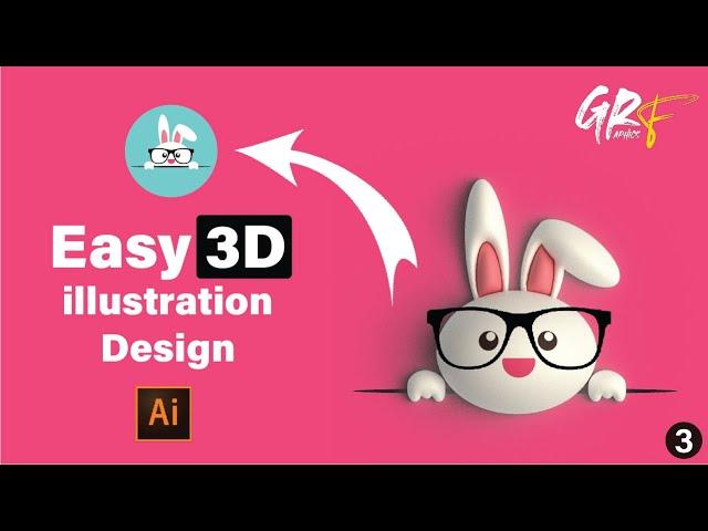 HOW TO MAKE 3D RABBIT IN SECONDS IN ADOBE ILLUSTRATOR