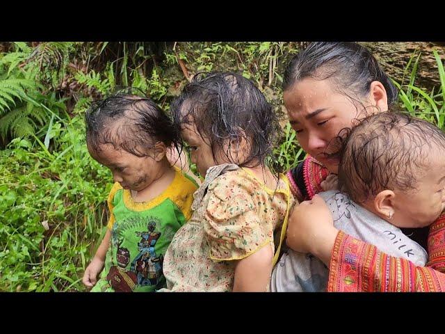 Giang Thi Ty: the suffering of a mother, looking for her children in the rain and storm